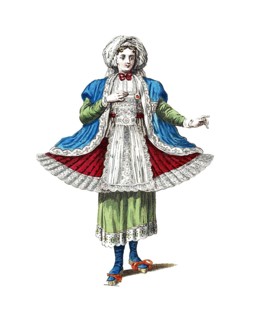 Historical clothing, fashion over time, Typical clothing of a young woman on Naxis, Naxus, an
