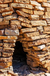 Entrance to a beehive tomb, near the city of Al Ayn, Arabian Peninsula, Sultanate of Oman