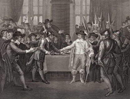Oliver Cromwell, 1599–1658, English statesman, dissolving the Long Parliament in 1653