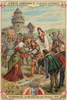 Picture series Schwanhilde, a fairy tale freely adapted from Musäus, Liebig picture, digitally