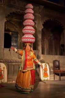 UDAIPUR, INDIA, NOVEMBER 24: Bhavai performance, famous folk dance of Rajasthan state of India.