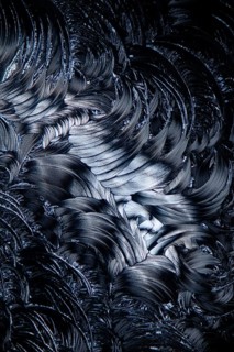 This close-up image showcases the fascinating, detailed swirled patterns of salicylic acid