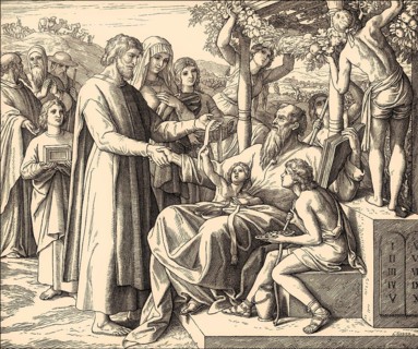 Job Restored to Prosperity, Old Testament, by Julius Schnorr von Carolsfeld