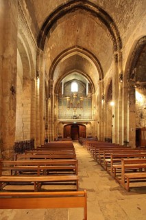 Interior view of the Romanesque church Notre-Dame-de-Nazareth, Pernes-les-Fontaines, Vaucluse,