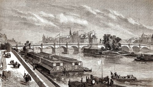 Die Pont Neuf, Brücke über die Seine in Paris, Frankreich, 19. Jahrhundert