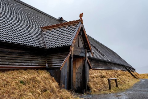 Longhouse in the Viking Museum, Vestvågøy, Lofoten, Norway