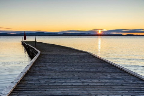 Sunset on Lake Siljan near Nusnäs, Dalarnas län, Sweden