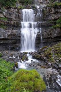 Cascata di Mezzo waterfall, long exposure, Vallesinella, Brenta, Trentino, Italy