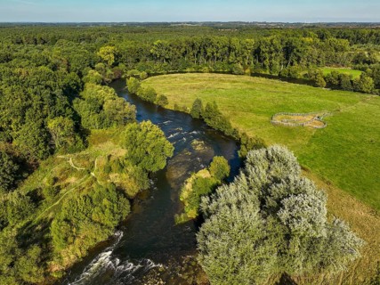 Datteln, North Rhine-Westphalia, Germany - Lippe, river and floodplain development of the Lippe
