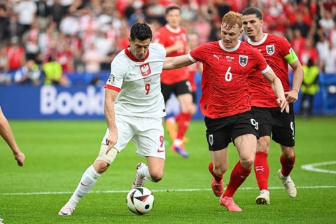 BERLIN, GERMANY - JUNE 21, 2024: Euro 2024 Groupe D match Poland vs Austria 1:3. In action Robert