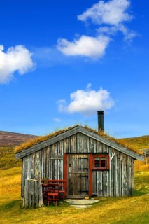 Norway, Scandinavia, weekend houses, boathouses, grass roof, Viksfjorden Norway