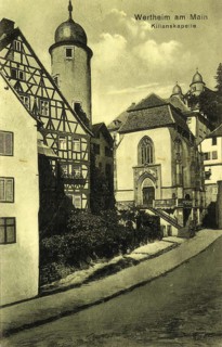 Historical postcard, picture postcard, Kilianskapelle in Wertheim am Main, Baden-Württemberg,