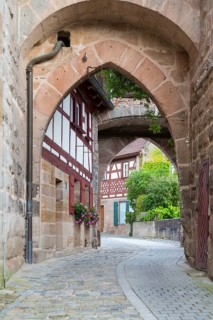Castle gate of Cadolzburg Castle, Bavaria, Germany