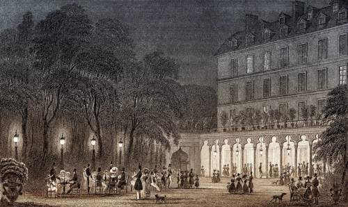 The Jardin Turc, Paris, antique steel engraved print, 1831