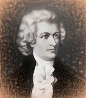 Wolfgang Amadeus Mozart, 1756, 1791, a composer of the First Viennese School, digitally edited