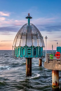 Diving gondola Zinnowitz, Usedom Island, Mecklenburg-Western Pomerania, Germany