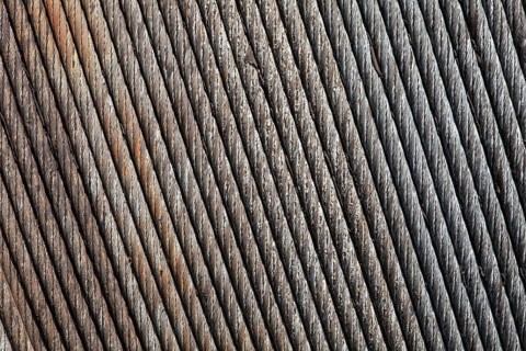 Close-up of old steel cable