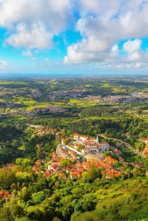 Sintra town, high angle view, Sintra, Portugal