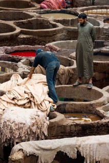 Chouwara tanning and dyeing district, Fez El Bali, Medina, UNESCO World Heritage Site, Fez, Morocco
