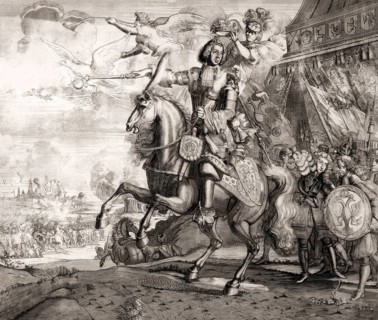 Allegorical Equestrian portrait of Peter I of Russia, Peter the Great, 1672-1725, Emperor of the