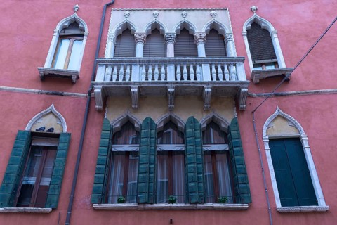 Facade of a palace, Venice, Veneto, Italy