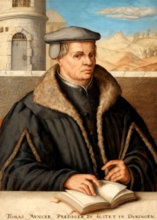 Thomas Müntzer, 1489 – 1525, German preacher and theologian, digitally edited after a print by