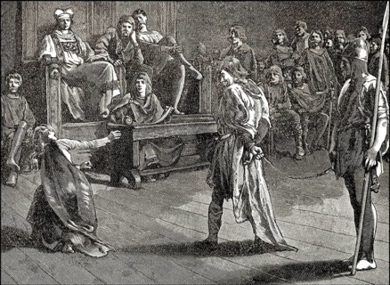 Meeting of the shire-moot or Shire Court, an early Anglo-Saxon court or assembly of English society
