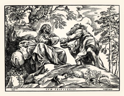 The Temptation of Christ by the Devil, Christoffel Jegher after Rubens, 17th century, digitally