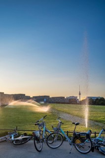 Irrigation in Spreebogenpark, Berlin, Germany