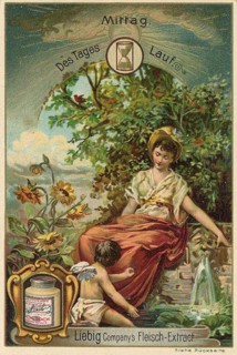 Picture series of the day Run, midday, Liebig picture, digitally restored reproduction of a