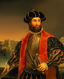 Vasco da Gama, c. 1460s – 1524, Portuguese explorer, digitally edited according to a painting by