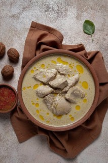 Satsivi, chicken in walnut sauce Baghe, cold dish, Georgian cuisine, homemade, no people