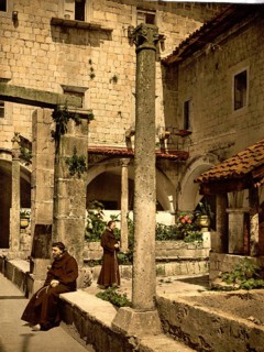 Cortile della farmacia de Franciscani, Ragusa, Sicily, Italy, Historical, digitally restored