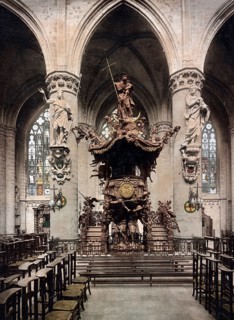 Interior, Cathedral of St Michael and St Gudula, Cathédrale St Michel et Gudule, Brussels, Belgium,