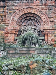 Sculpture of Frederick I Barbarossa carved from stone, Kyffhäuser Monument, Barbarossa Monument,