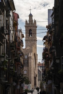 VALENCIA, SPAIN - FEBRUARY 7, 2025: Tower of church Santos Juanes