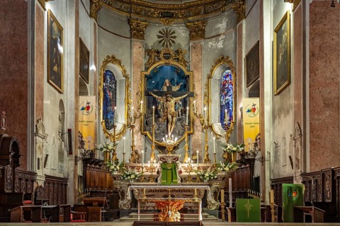 Altar of Sainte-Marie Cathedral in Bastia, Corsica, France