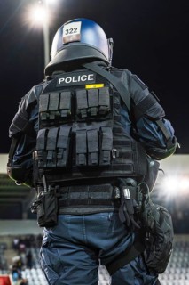 Policeman in combat gear