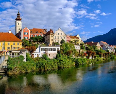 Frohnleiten an der Mur, city view, Murtal, Styria, Austria