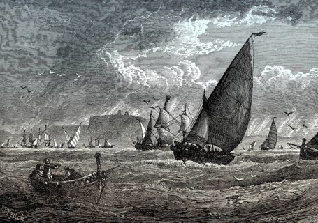 Historical view of Cape St. Vincent, Algarve, southern Portugal, 18th century, From British Battles