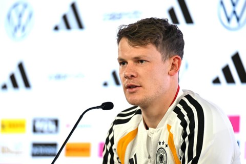 Goalkeeper Alexander Nübel GER (12) portrait Press conference German national team, National team,