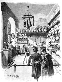 Kitchen in Nuremberg, in the Germanisches National Museum, 1890, Bavaria, Germany, illustration,