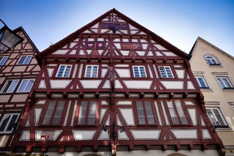 High Gothic half-timbered house, Franconian timber-frame construction, old town, Bad Wimpfen,
