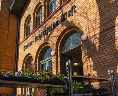 Historic entrance area to Lichterfelde West S-Bahn station, Berlin, Germany