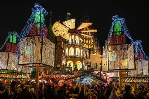 WROCLAW, POLAND, DECEMBER 6, 2024: Traditional Christmas fair called Jarmark Bozonarodzeniowy in