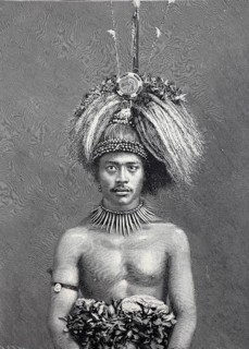 German Colony in the South Seas, Young Chief of Samoa, c. 1884, digital reproduction of an original