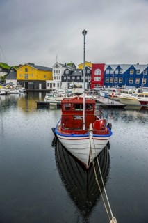 Boat harbour of Torshavn, capital of Faroe islands, Streymoy, Denmark