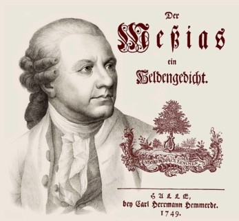 Portrait of Friedrich Gottlieb Klopstock, 1724, 1803, German poet, digitally edited, title of the