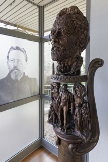 Chekhov monument from 2014, bronze sculpture with 300 figures and reliefs, sculptor Sergei Isakov,