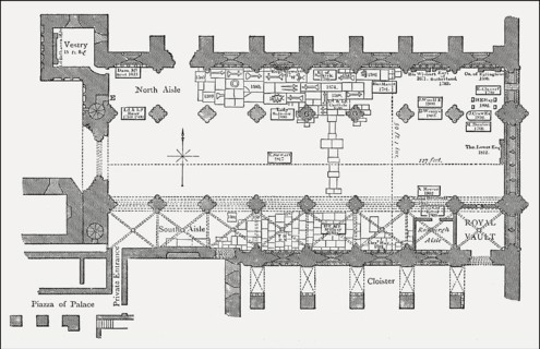Plan of Holyrood Abbey, Edinburgh, Scotland, 17th century